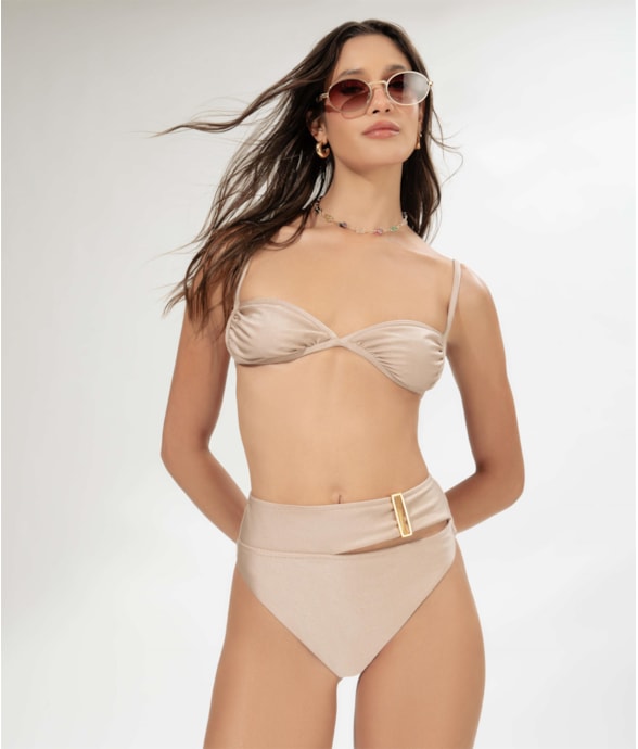 Biquíni Bustie Argolas Sunset Bege