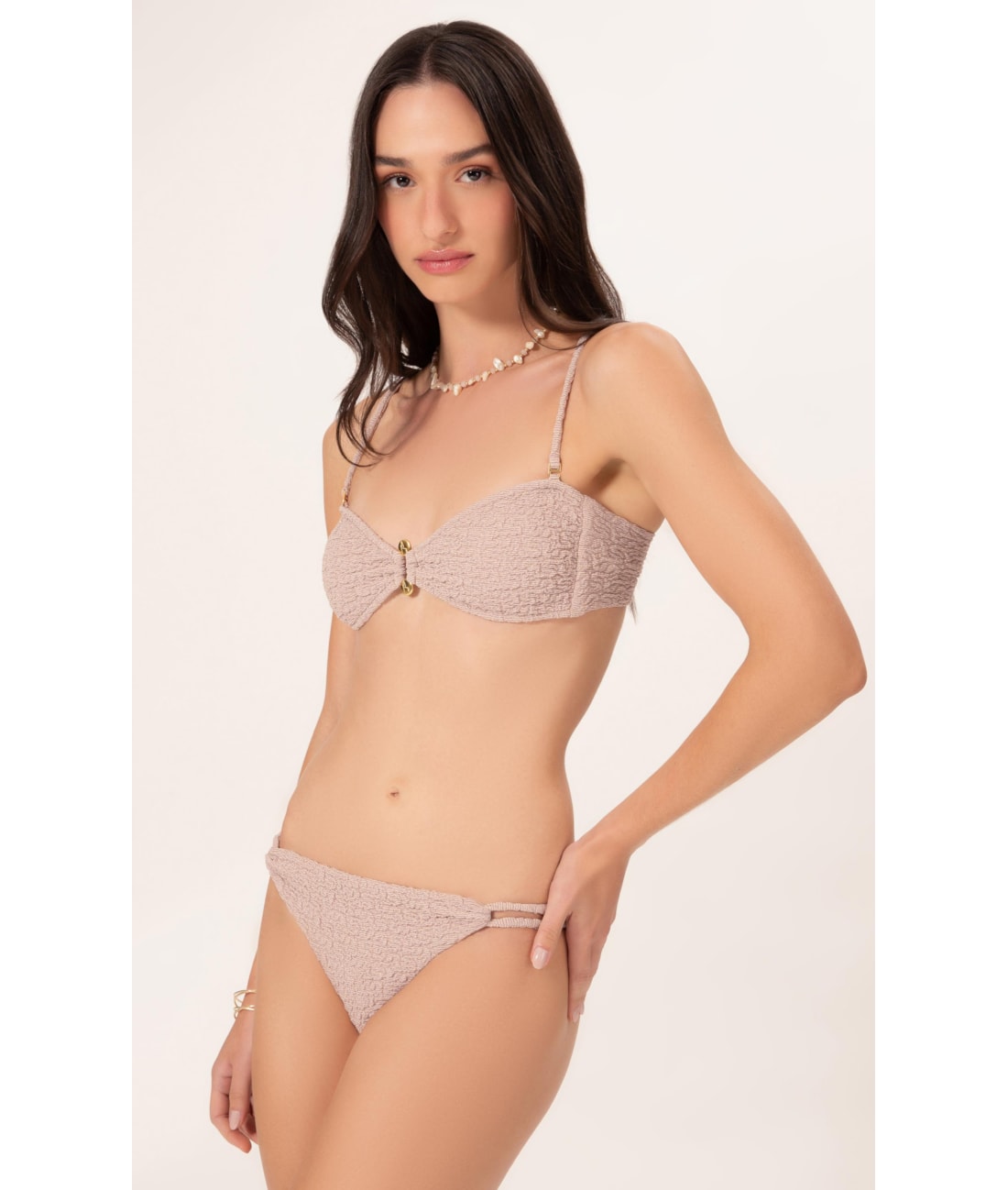 Biquíni Bustiê Crepe Shine Rosê