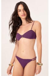 Biquíni Bustiê Crepe Shine Roxo