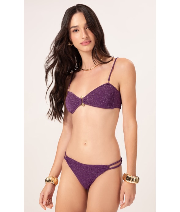 Biquíni Bustiê Crepe Shine Roxo