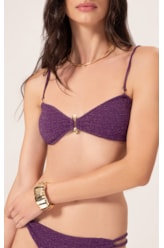 Biquíni Bustiê Crepe Shine Roxo