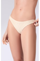Biquíni Bustiê Decote V Mesh Lurex Natural
