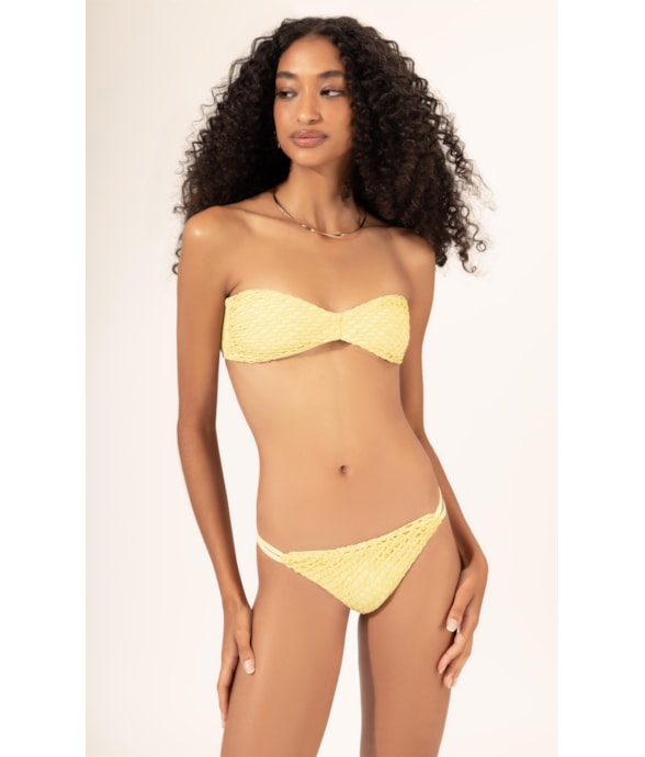 Biquíni Bustiê MESH LUREX Amarelo Claro