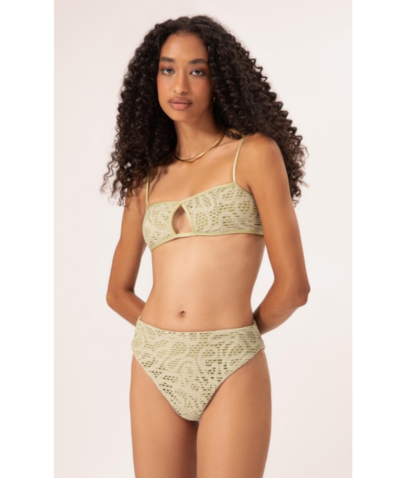 Biquíni Bustiê Rendado Lux Verde  Água