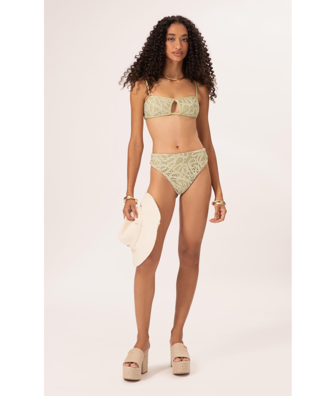 Biquíni Bustiê Rendado Lux Verde Água