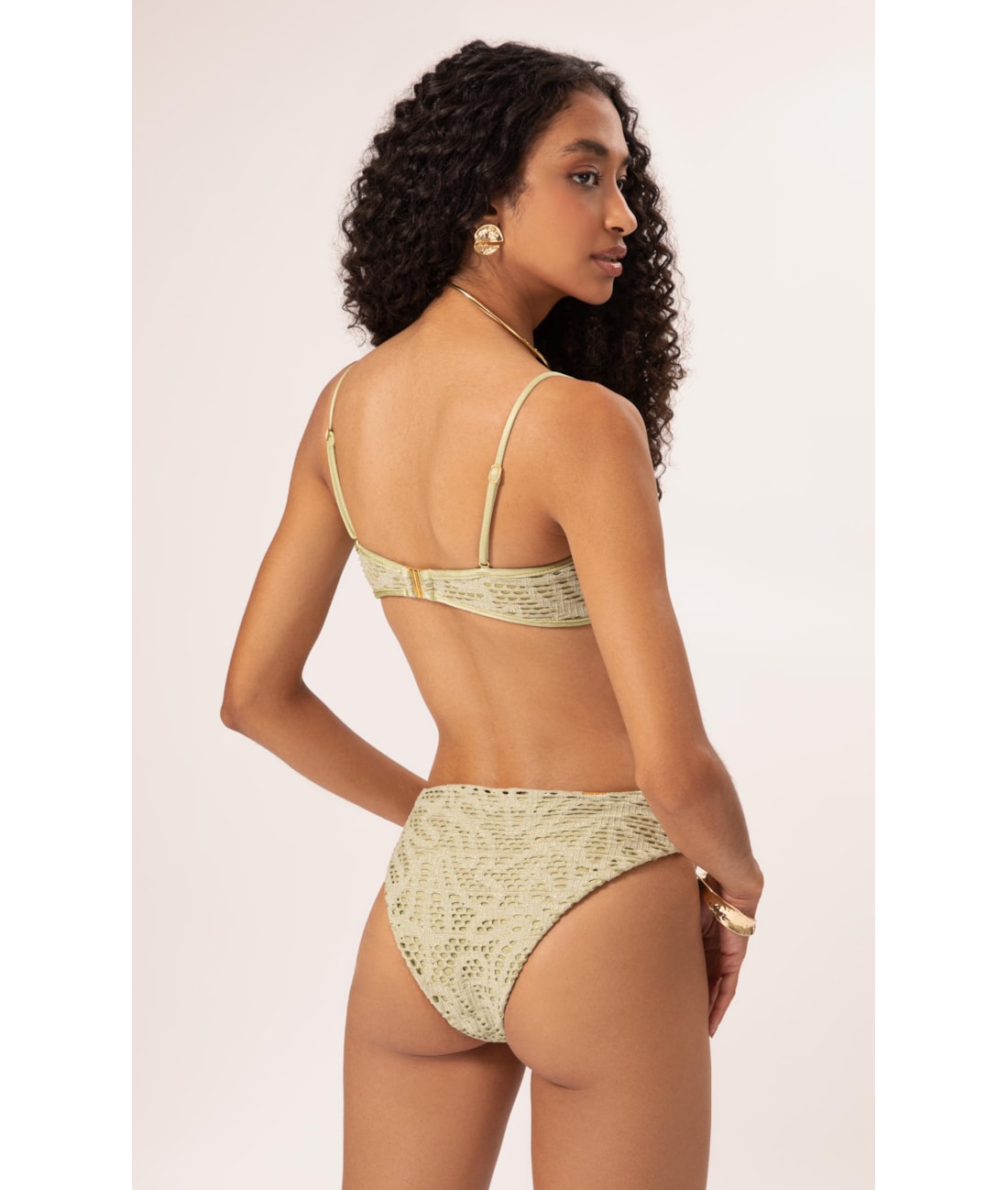 Biquíni Bustiê Rendado Lux Verde Água