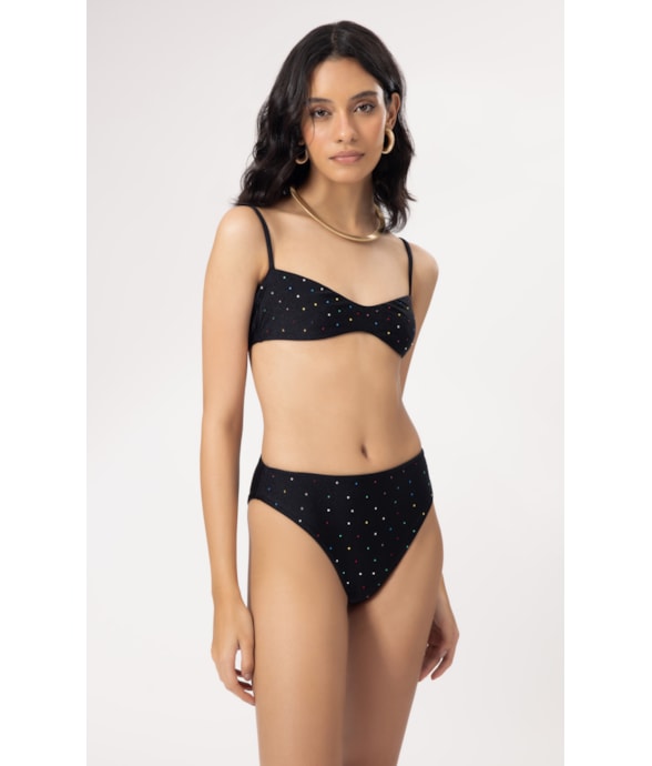 Biquíni Bustie Swarovski Preto