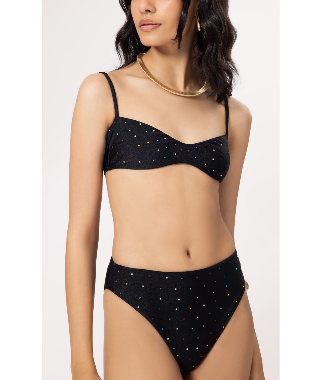 Biquíni Bustie Swarovski Preto