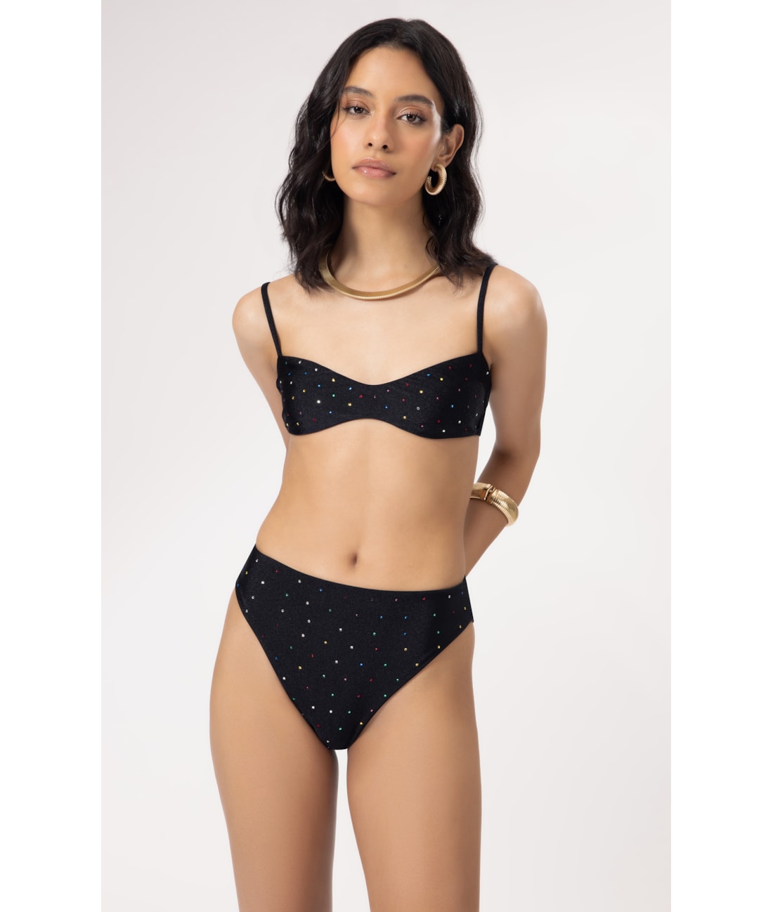 Biquíni Bustie Swarovski Preto