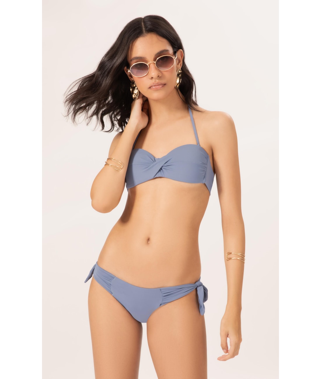 Biquíni Bustiê Torcido Clássicos Azul Seco