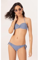 Biquíni Bustiê Torcido Clássicos Azul Seco