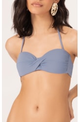 Biquíni Bustiê Torcido Clássicos Azul Seco