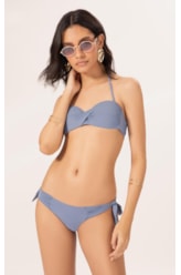 Biquíni Bustiê Torcido Clássicos Azul Seco