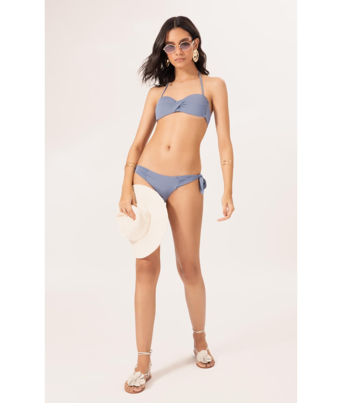 Biquíni Bustiê Torcido Clássicos Azul Seco