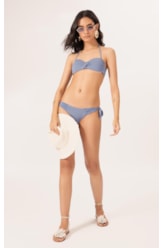 Biquíni Bustiê Torcido Clássicos Azul Seco