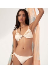 Biquíni Cortininha Babado Draping Off White