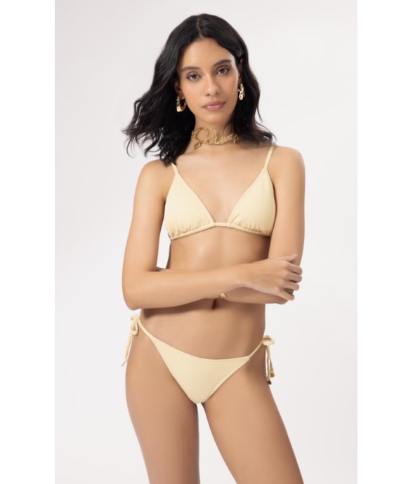 Biquíni Cortininha Bobby Amarelo Manteiga