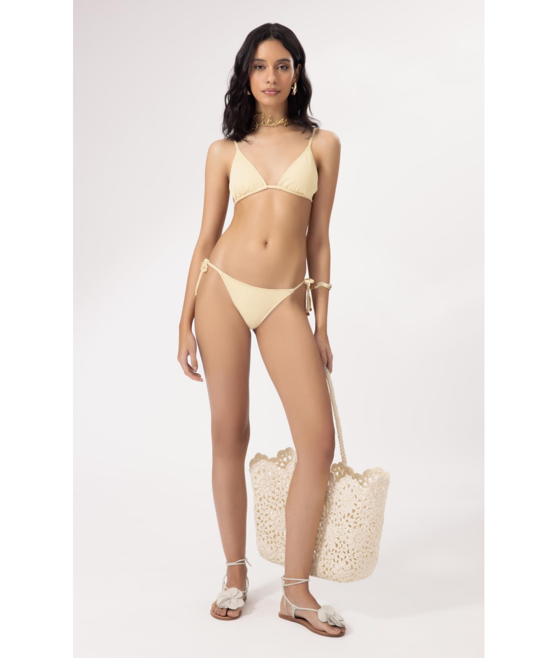 Biquíni Cortininha Bobby Amarelo Manteiga