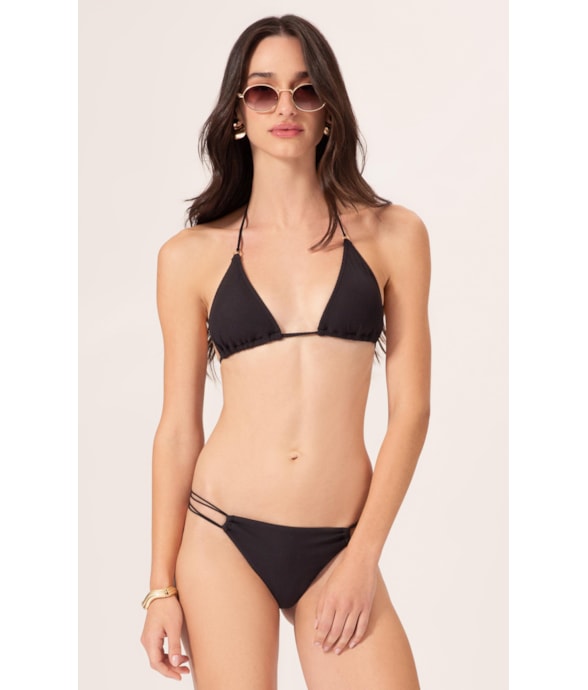 BIQUÍNI CORTININHA CANELADO FLOW PRETO