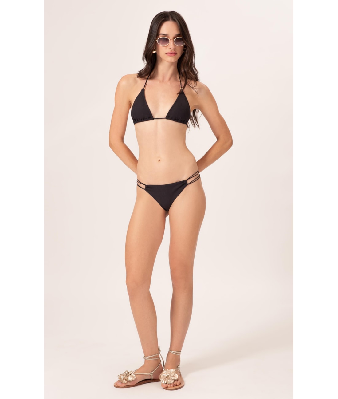 BIQUÍNI CORTININHA CANELADO FLOW PRETO