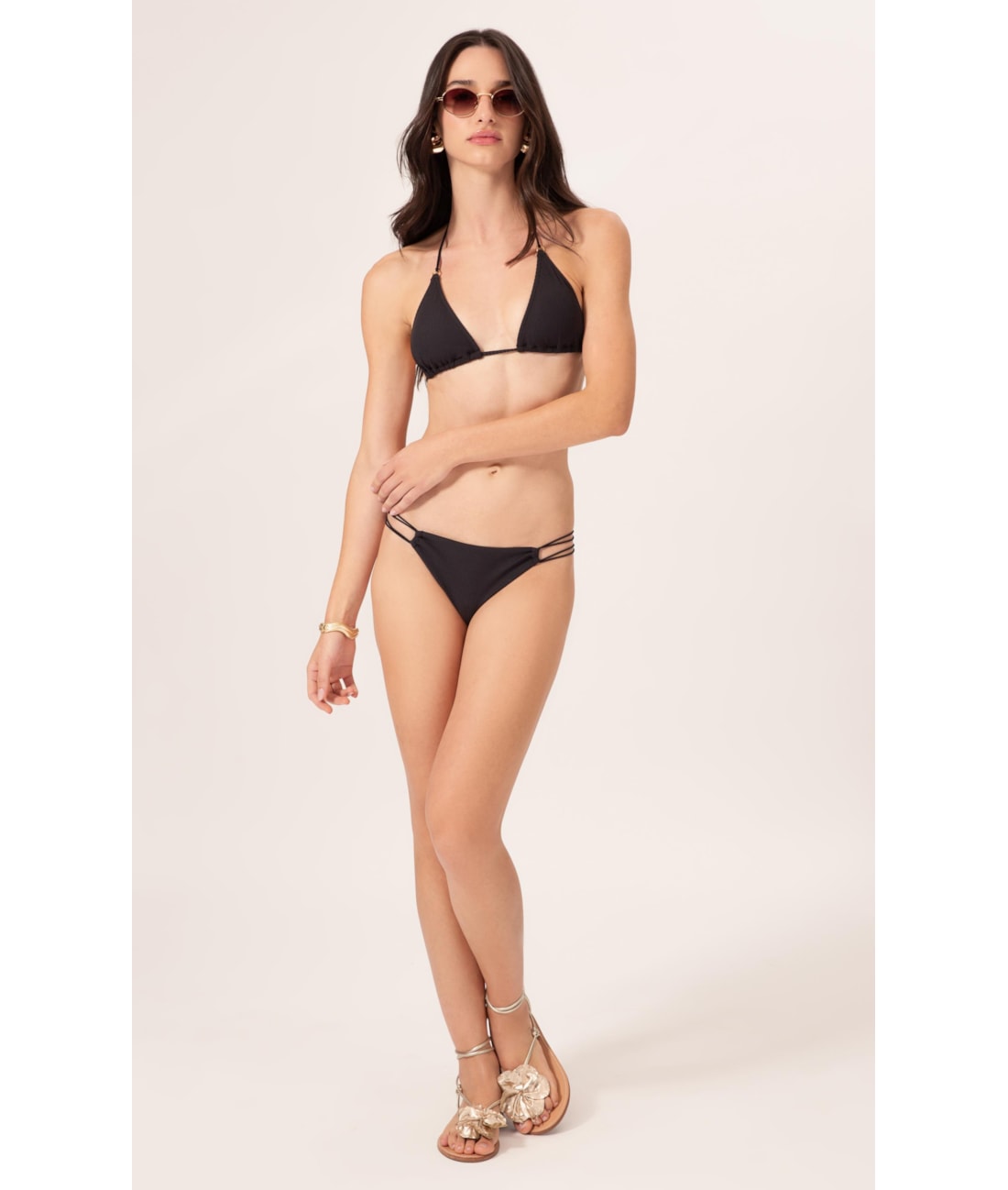 BIQUÍNI CORTININHA CANELADO FLOW PRETO