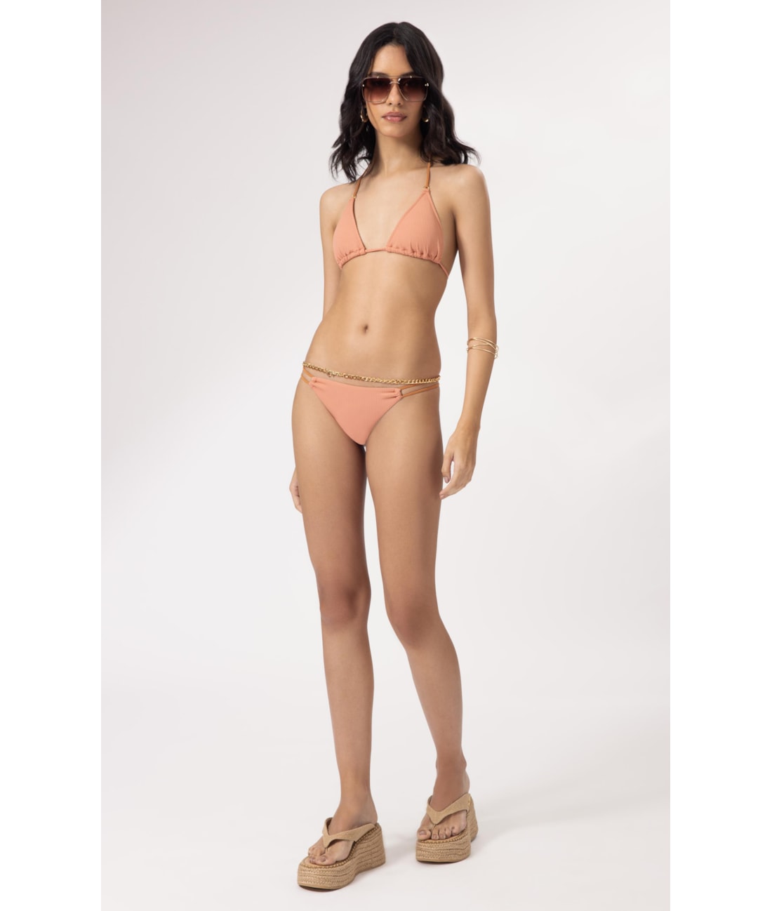 BIQUÍNI CORTININHA CANELADO FLOW SALMÃO