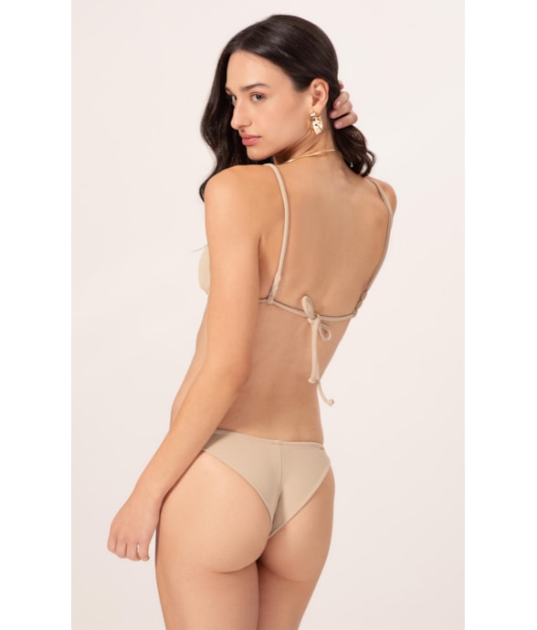 Biquíni Cortininha Canelado Sculpt Areia