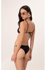 Biquíni Cortininha Canelado Sculpt Preto