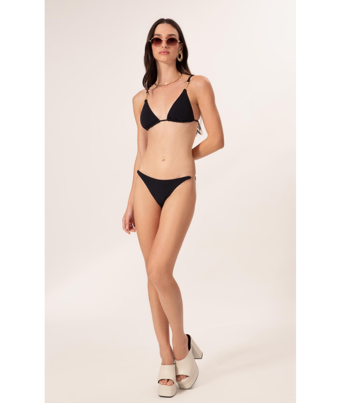 Biquíni Cortininha Canelado Sculpt Preto
