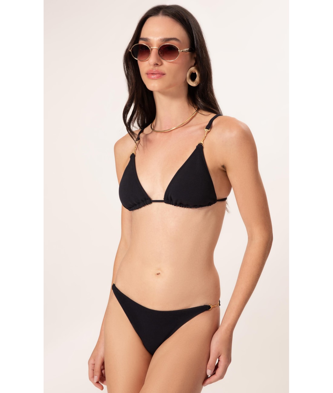 Biquíni Cortininha Canelado Sculpt Preto