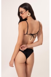 Biquíni Cortininha Canelado Sculpt Preto