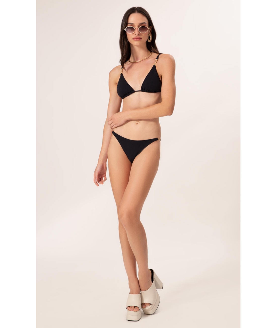 Biquíni Cortininha Canelado Sculpt Preto