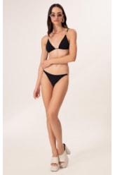 Biquíni Cortininha Canelado Sculpt Preto
