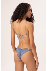 Biquíni Cortininha Frufru Clássicos Azul Seco