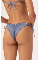 Biquíni Cortininha Frufru Clássicos Azul Seco