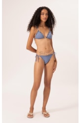 Biquíni Cortininha Frufru Clássicos Azul Seco