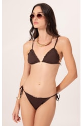 Biquíni Cortininha Frufru Clássicos CAFÉ