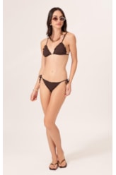 Biquíni Cortininha Frufru Clássicos CAFÉ