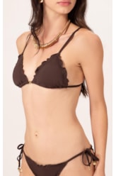 Biquíni Cortininha Frufru Clássicos CAFÉ