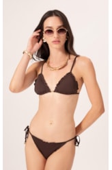 Biquíni Cortininha Frufru Clássicos CAFÉ