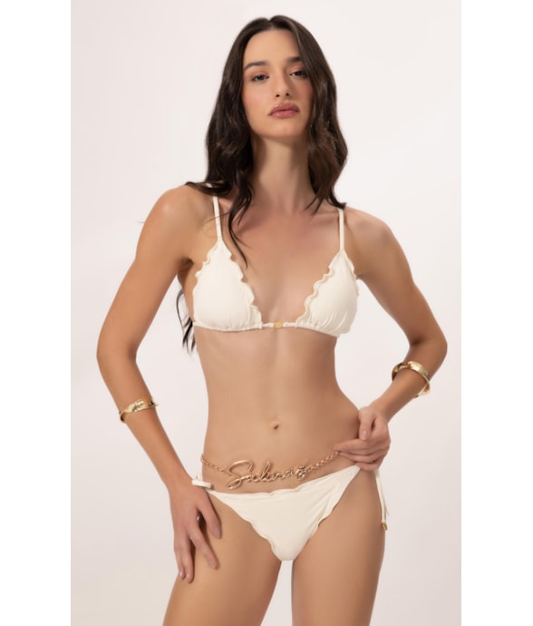 Biquíni Cortininha Frufru Clássicos Off White