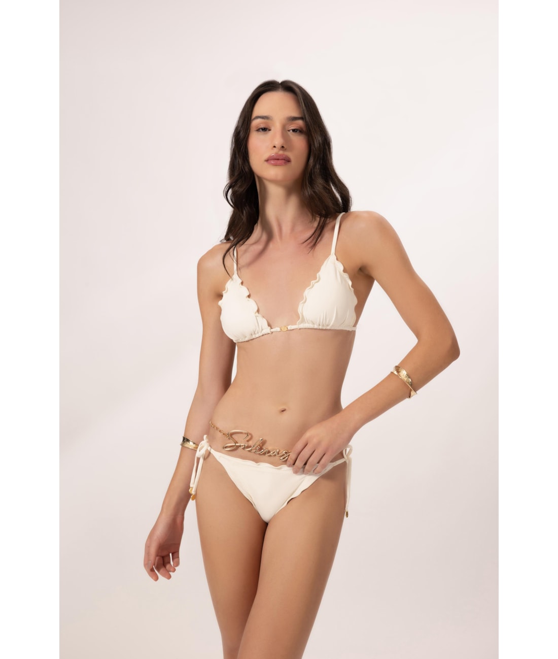 Biquíni Cortininha Frufru Clássicos Off White