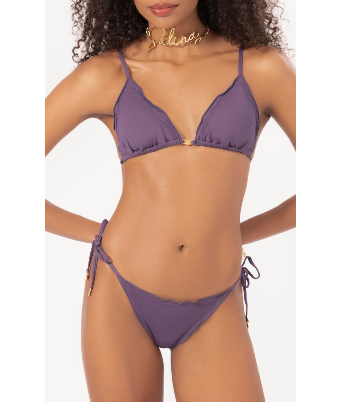 BIQUÍNI CORTININHA FRUFRU CLÁSSICOS ROXO