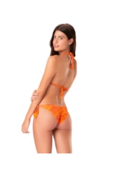 Biquíni Cortininha Frufru Jaguar Laranja