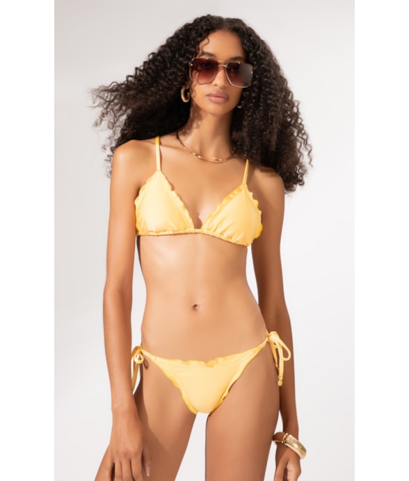 Biquíni Cortininha Frufru Le Soleil Amarelo Claro