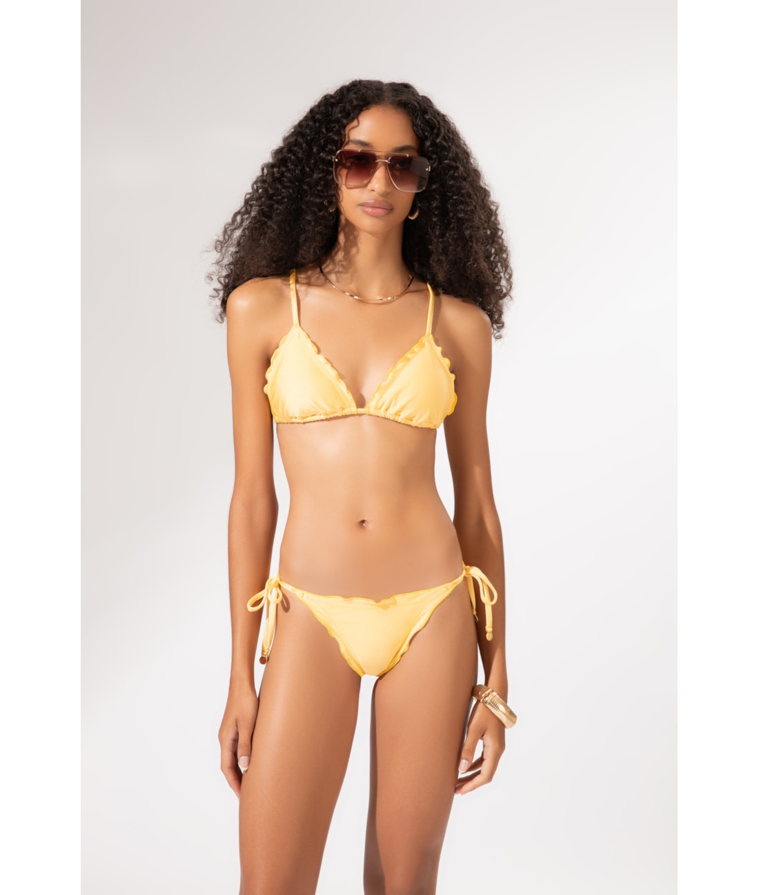 Biquíni Cortininha Frufru Le Soleil Amarelo Claro