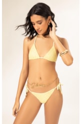 Biquíni Cortininha MESH LUREX Amarelo Claro