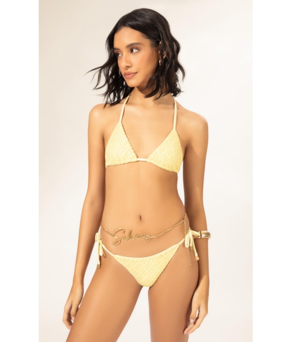 Biquíni Cortininha MESH LUREX Amarelo Claro