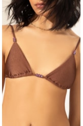 biquíni Cortininha Novo Swarovski Lumier Marrom