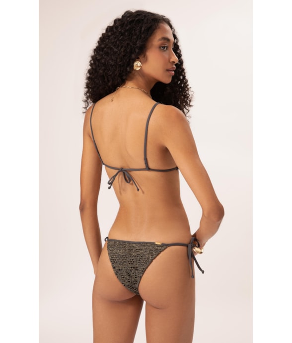 Biquíni Cortininha Rendado Lux Gráfite